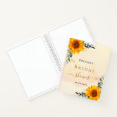 ゲストブックサンフラワーズユーカリブライダルシャワー ノートブック (内部)