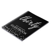 ゲストブックシルバーブラック30誕生日グリッター ノートブック (左側)