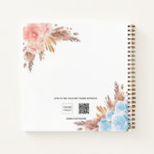 ゲストブックジェンダーがパンパスグラスの赤ちゃんシャワーを明らかにする ノートブック (裏面)