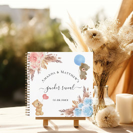 ゲストブックジェンダーがパンパスグラスの赤ちゃんシャワーを明らかにする ノートブック