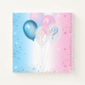 ゲストブックジェンダーが赤ちゃんシャワーブルーピンクを明らかにする ノートブック (裏面)