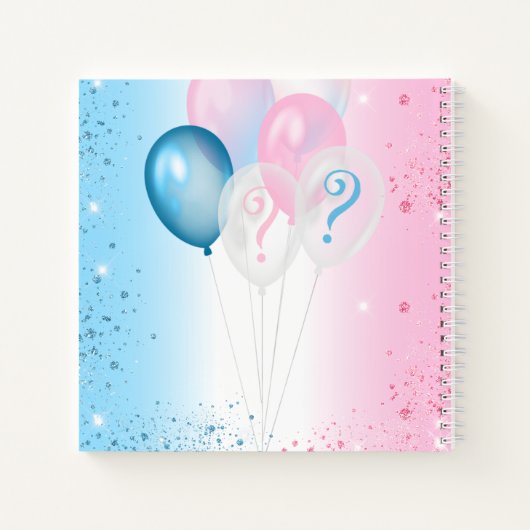 ゲストブックジェンダーが赤ちゃんシャワーブルーピンクを明らかにする ノートブック (裏面)
