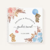 ゲストブックジェンダー明かすパーティーパンパスグラスベビー ノートブック (正面)