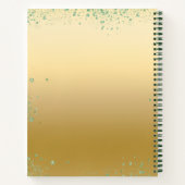 ゲストブックスイート16エメラルドグリーン金ゴールドドレス ノートブック (裏面)