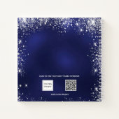 ゲストブックスイート16ネイビーブルーグリッタードレス ノートブック (裏面)