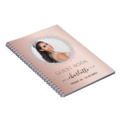 ゲストブックスイート16バラ金ゴールドシルバーフォト ノートブック (右側)