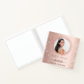 ゲストブックスイート16バラ金ゴールドボウフォト ノートブック (内部)