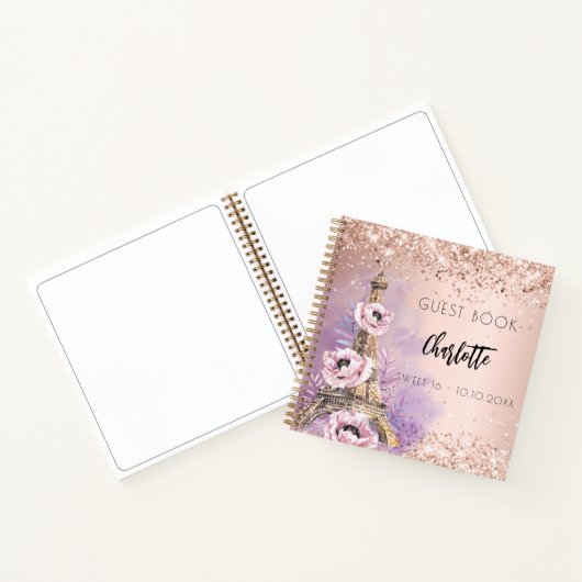 ゲストブックスイート16パーティーパリエッフェルタワー ノートブック (内部)
