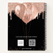 ゲストブックスイート16ブラックバラ金ゴールドバルーン ノートブック (裏面)