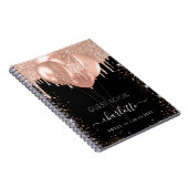 ゲストブックスイート16ブラックバラ金ゴールドバルーン ノートブック (右側)