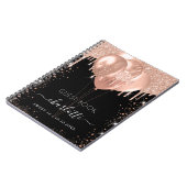 ゲストブックスイート16ブラックバラ金ゴールドバルーン ノートブック (左側)