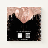 ゲストブックスイート16ブラックバラ金ゴールドバルーン ノートブック (裏面)