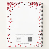 ゲストブックスイート16ブラックレッドグリッタードレス ノートブック (裏面)