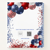 ゲストブックスイート16愛国的赤白青 ノートブック (裏面)