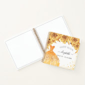 ゲストブックスイート16金ゴールドグリッタードレス ノートブック (内部)