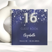 ゲストブックスウィート16ネイビーブルーシルバースター ノートブック