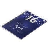 ゲストブックスウィート16ネイビーブルーシルバースター ノートブック (左側)