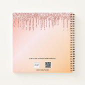 ゲストブックスウィート16バラ金ゴールドドリップフラワー ノートブック (裏面)