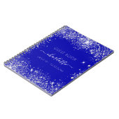 ゲストブックスウィート16ブルー王室のシルバーグリッター ノートブック (左側)