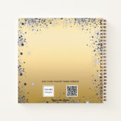 ゲストブックスウィート16ブルー王室の金ゴールドドレス ノートブック (裏面)