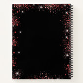ゲストブックスウィート16レッドブラックグリッタードレス ノートブック (裏面)