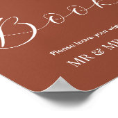 ゲストブックテラコッタ焼きオレンジ結婚のポスター ポスター (角)