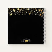 ゲストブックディスタンスブラック金ゴールドスターライト ノートブック (裏面)