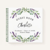 ゲストブックディスタンスラベンダーバイオレットユーカリ ノートブック (正面)