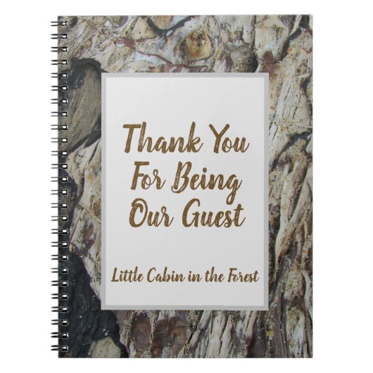 ゲストブックドリフトウッドグレイン写真素朴木目 ノートブック (正面)