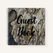 ゲストブックドリフトウッドグレイン写真素朴木目 ノートブック (正面)