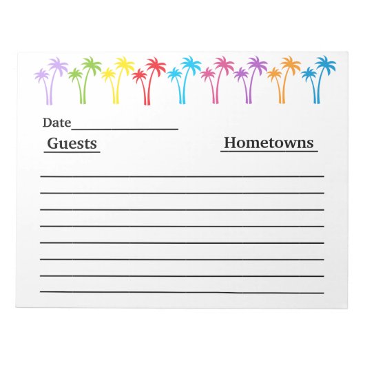 ゲストブックノートパッド ノートパッド (正面)