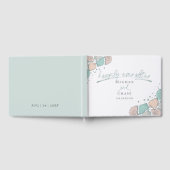 ゲストブックハッピーエバーアフターシーシェルズコーラルティール（緑がかった色） ゲストブック (全面)