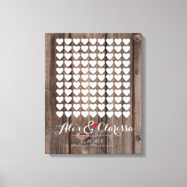 ゲストブックハート結婚署名のゲストブック キャンバスプリント