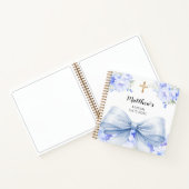 ゲストブックバプティスブルーボウ花模様ボーイ ノートブック (内部)
