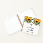 ゲストブックバプテスサンフラワーズウォーター色クロス ノートブック (内部)