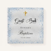 ゲストブックバプテスシルバーブルーボーイ名 ノートブック (正面)