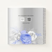 ゲストブックバプテスシルバーブルーボーイ花模様 ノートブック (裏面)