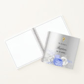 ゲストブックバプテスシルバーブルーボーイ花模様 ノートブック (内部)