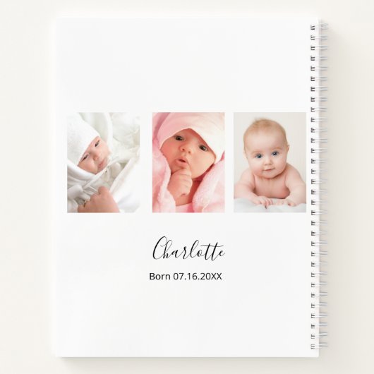 ゲストブックバプテスマカスタムス写真フローラ ノートブック (裏面)