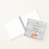 ゲストブックバプテスマバラ金ゴールド花模様銀 ノートブック (内部)