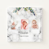 ゲストブックバプテスマ写真大理石ユーカリ ノートブック (裏面)