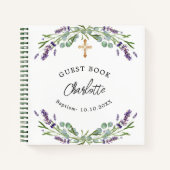 ゲストブックバプテスラベンダーバイオレットユーカリ ノートブック (正面)