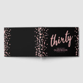 ゲストブックバラ金ゴールドブラックサーティ誕生日グリッター ゲストブック (全面)