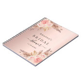 ゲストブックバラ金ゴールド花模様パンパブライダルシャワー ノートブック (左側)