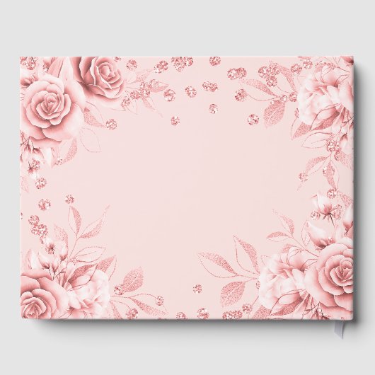 ゲストブックバラ金ゴールド赤面スウィート16グリッターコンフェット ゲストブック (裏面)