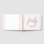 ゲストブックバラ金ゴールド「フォーティ」誕生日グリッター ゲストブック (全面)