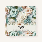 ゲストブックバースデーダスティグリーンクリーム名 ノートブック (正面)