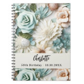 ゲストブックバースデーダスティグリーンクリーム名 ノートブック (正面)