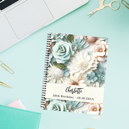 ゲストブックバースデーダスティグリーンクリーム名 ノートブック