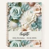 ゲストブックバースデーダスティグリーンクリーム名 ノートブック (正面)